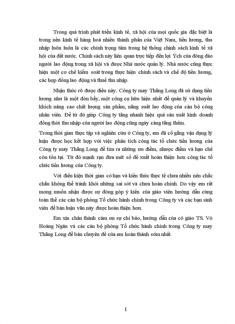 image for page Hoàn thiện công tác tổ chức quản lý tiền lương tại Công ty may Thăng Long