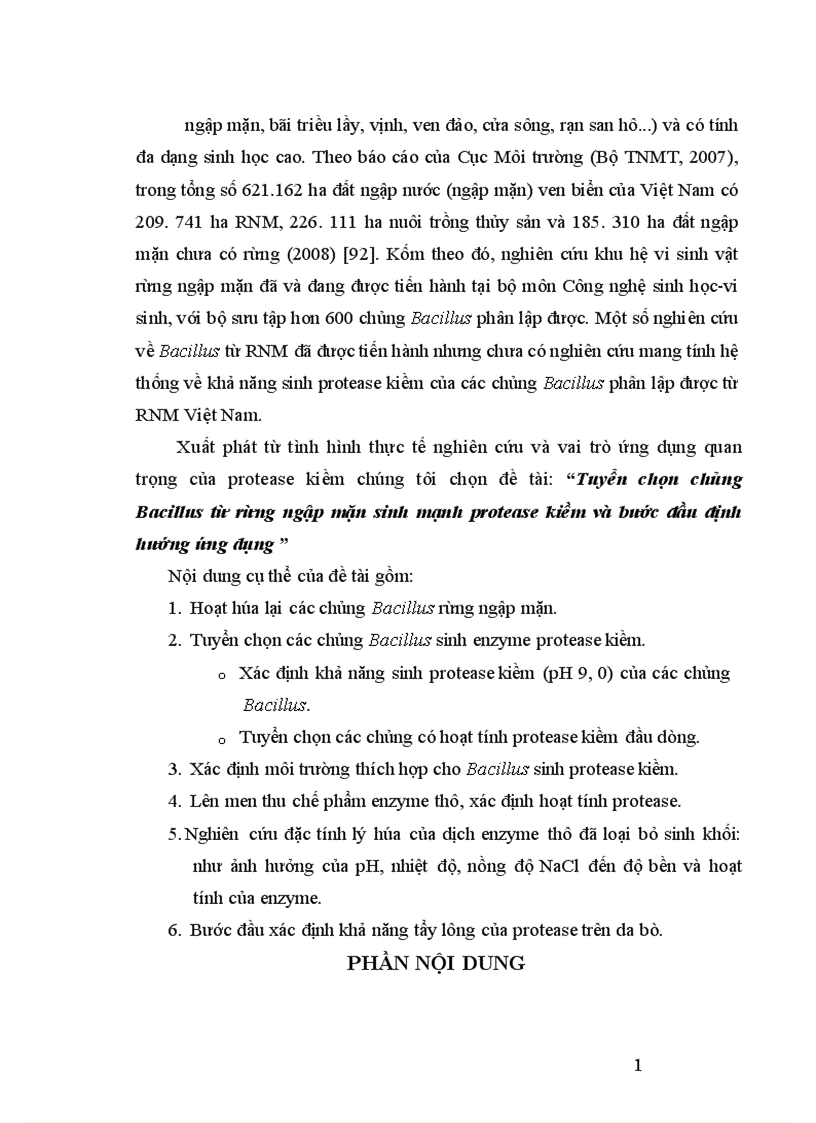 image for page Tuyển chọn chủng Bacillus từ rừng ngập mặn sinh mạnh protease kiềm và bước đầu định hướng ứng dụng 1