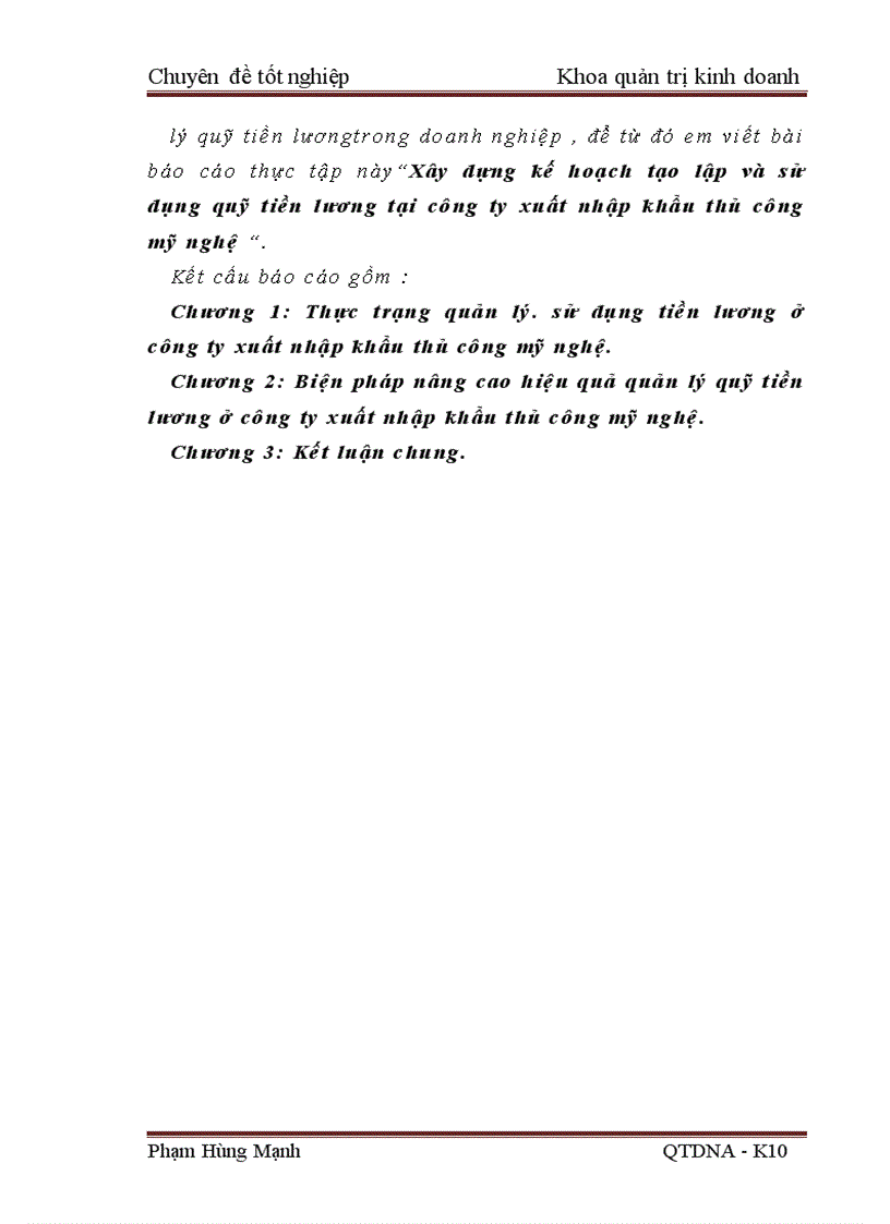 image for page Xây dựng kế hoạch tạo lập và sử dụng quỹ tiền lương tại công ty xuất nhập khẩu thủ công mỹ nghệ