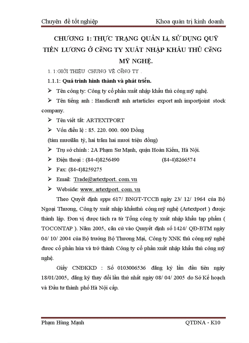 image for page Xây dựng kế hoạch tạo lập và sử dụng quỹ tiền lương tại công ty xuất nhập khẩu thủ công mỹ nghệ