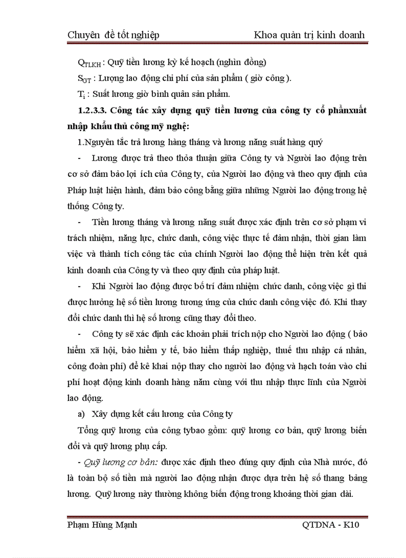 image for page Xây dựng kế hoạch tạo lập và sử dụng quỹ tiền lương tại công ty xuất nhập khẩu thủ công mỹ nghệ