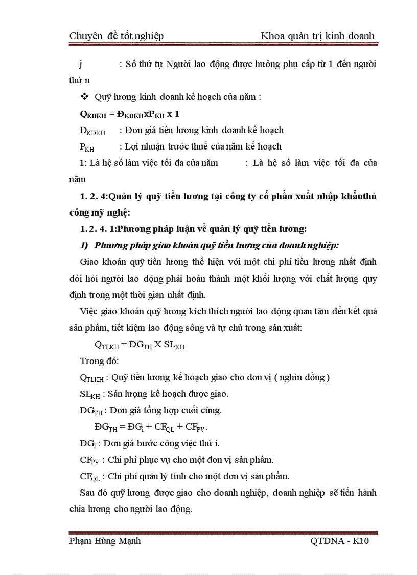 image for page Xây dựng kế hoạch tạo lập và sử dụng quỹ tiền lương tại công ty xuất nhập khẩu thủ công mỹ nghệ