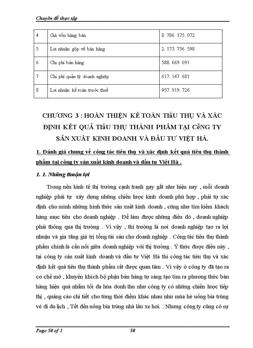 image for page Hoàn thiện hạch toán tiêu thụ và xác định kết quả tiêu thụ thành phẩm trong công ty sản xuất kinh doanh và đầu tư Việt Hà 1