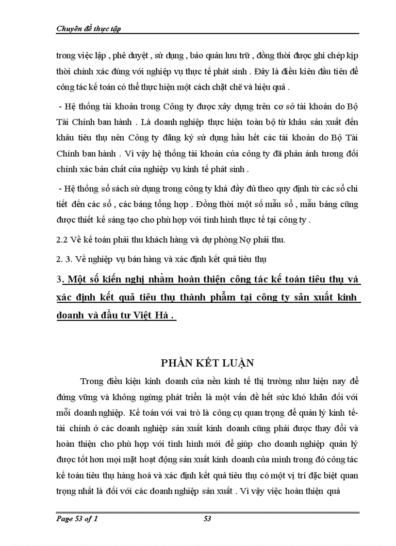 image for page Hoàn thiện hạch toán tiêu thụ và xác định kết quả tiêu thụ thành phẩm trong công ty sản xuất kinh doanh và đầu tư Việt Hà 1
