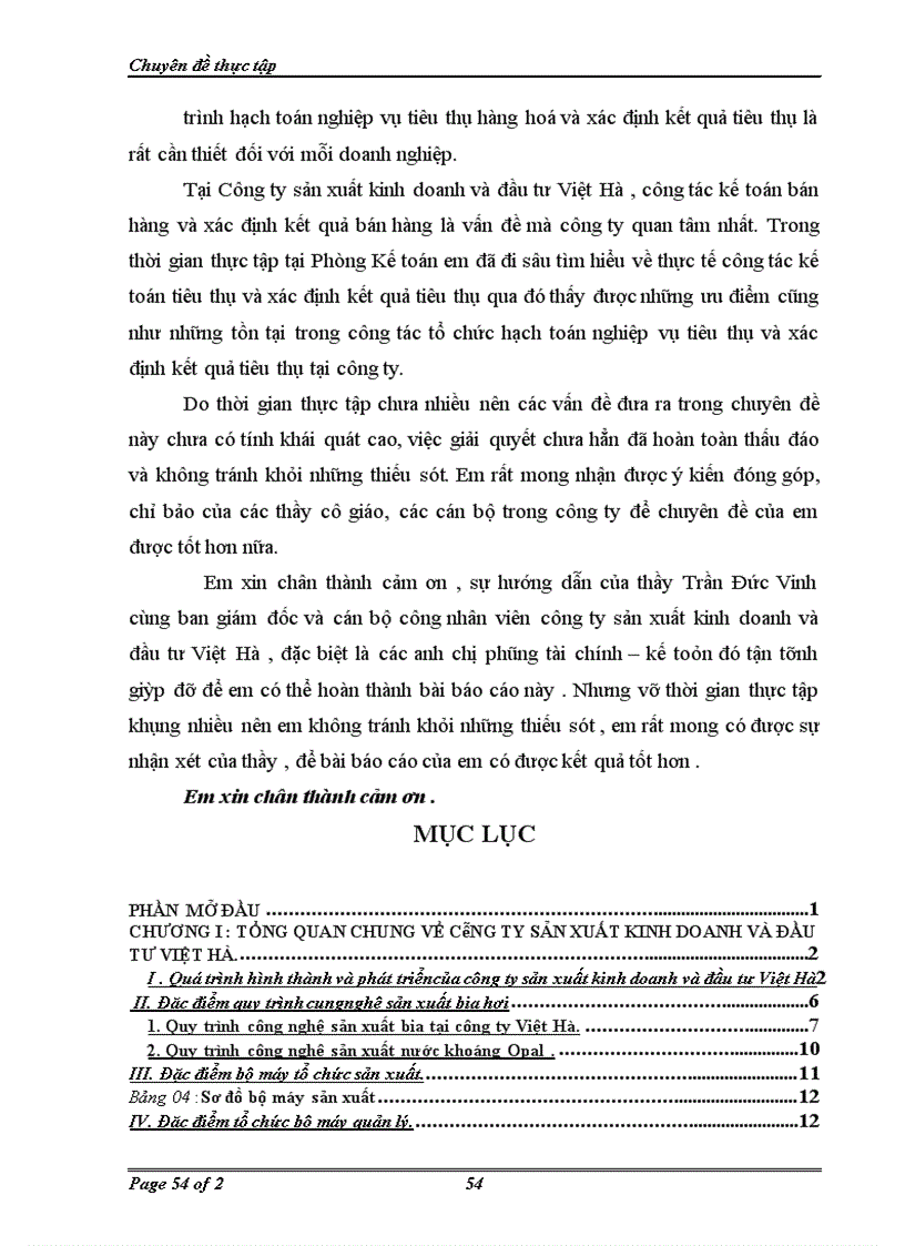 image for page Hoàn thiện hạch toán tiêu thụ và xác định kết quả tiêu thụ thành phẩm trong công ty sản xuất kinh doanh và đầu tư Việt Hà 1
