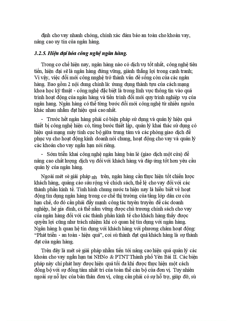 image for page Một số giải pháp nâng cao hiệu quả quản lý các khoản cho vay ngắn hạn tại NHNo PTNT Thành phố Yên Bái
