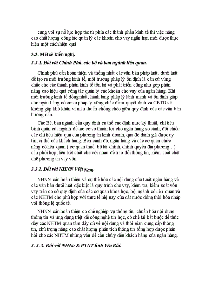 image for page Một số giải pháp nâng cao hiệu quả quản lý các khoản cho vay ngắn hạn tại NHNo PTNT Thành phố Yên Bái