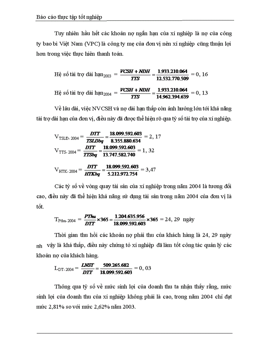 image for page Báo cáo thực tập tốt nghiệp tại Công ty bao bì Việt Nam VPC