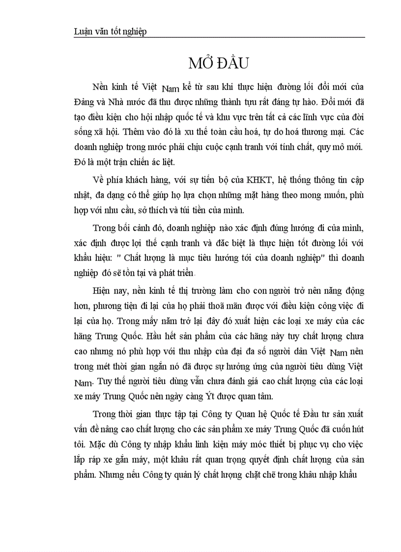 image for page Nghiên cứu áp dụng hệ thống quản lý chất lượng trong việc nhập khẩu linh kiện và lắp ráp xe gắn máy của Công ty Quan hệ Quốc tế Đầu tư sản xuất 1