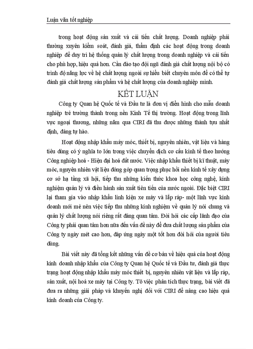 image for page Nghiên cứu áp dụng hệ thống quản lý chất lượng trong việc nhập khẩu linh kiện và lắp ráp xe gắn máy của Công ty Quan hệ Quốc tế Đầu tư sản xuất 1