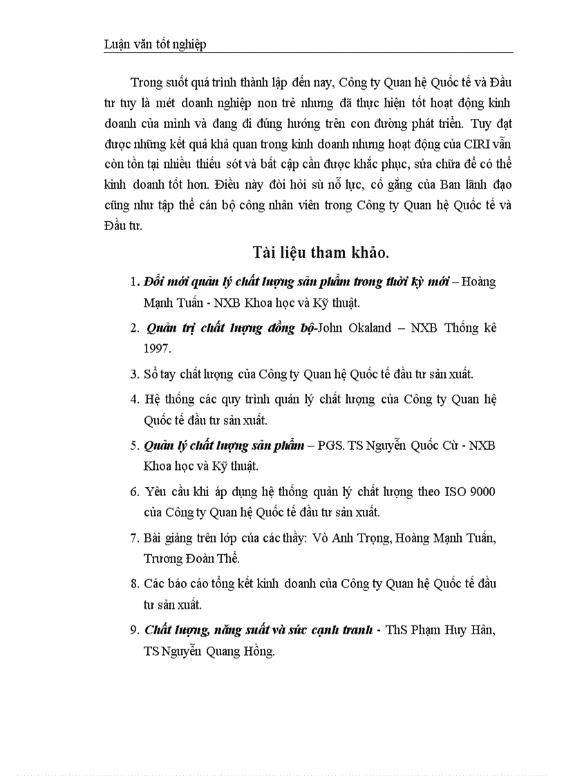 image for page Nghiên cứu áp dụng hệ thống quản lý chất lượng trong việc nhập khẩu linh kiện và lắp ráp xe gắn máy của Công ty Quan hệ Quốc tế Đầu tư sản xuất 1