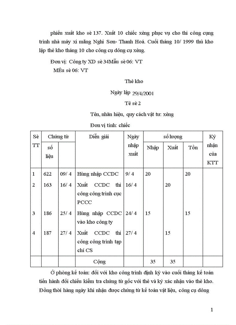 image for page Tổ chức công tác kế toán nguyên vật liệu công cụ dụng cụ ở công ty xây dựng số 19 1