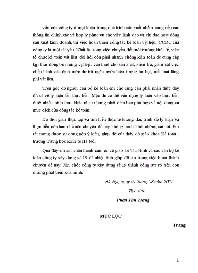 image for page Tổ chức công tác kế toán nguyên vật liệu công cụ dụng cụ ở công ty xây dựng số 19 1