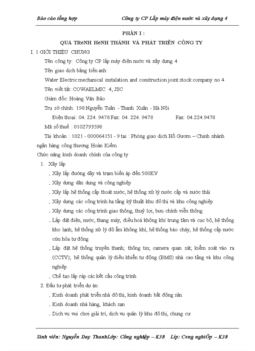 image for page Báo cáo tổng hợp tại Công ty CP Lắp máy điện nước và xây dựng 4