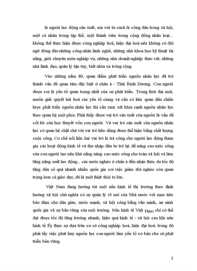 image for page Sự phát triển nguồn nhân lực vai trò của nó với sự nghiệp CNH HĐH và với nền kinh tế tri thức ở nước ta 1