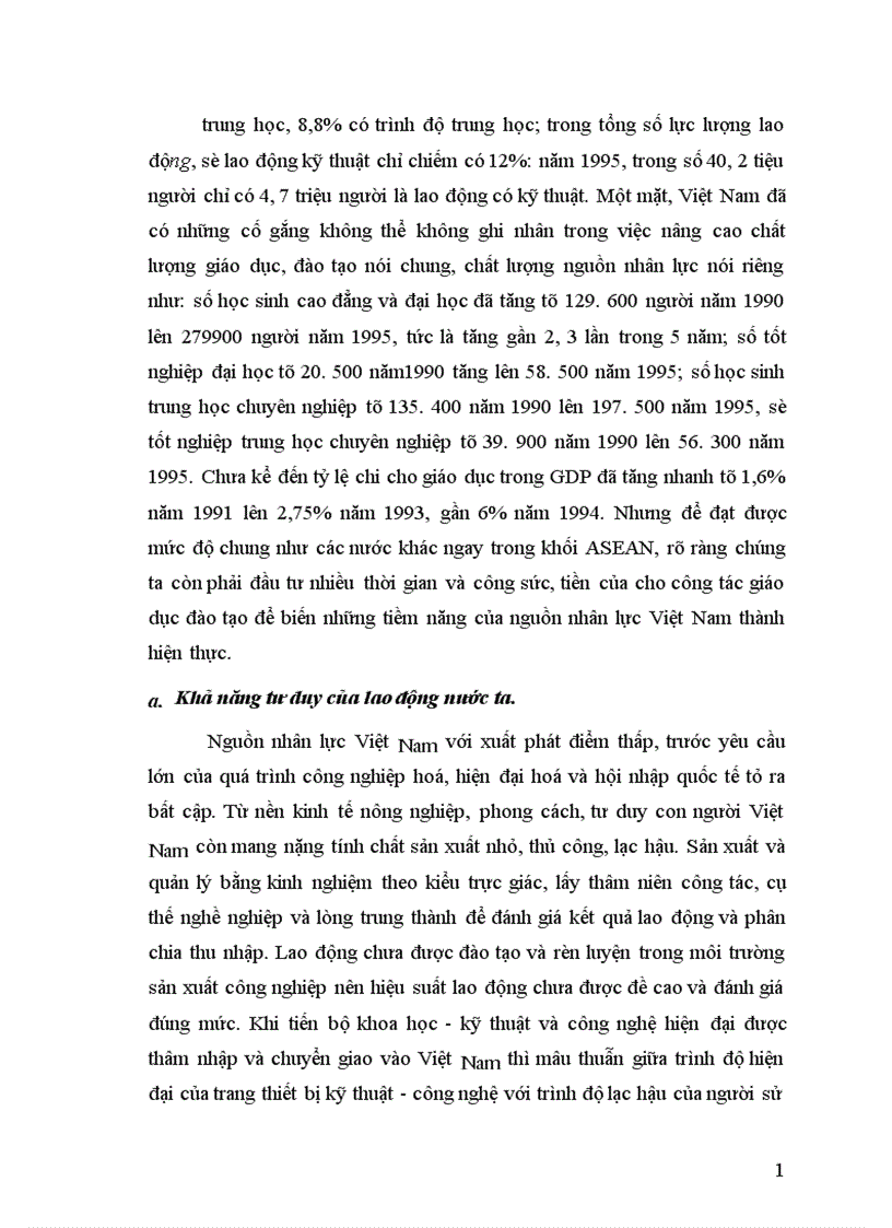 image for page Sự phát triển nguồn nhân lực vai trò của nó với sự nghiệp CNH HĐH và với nền kinh tế tri thức ở nước ta 1