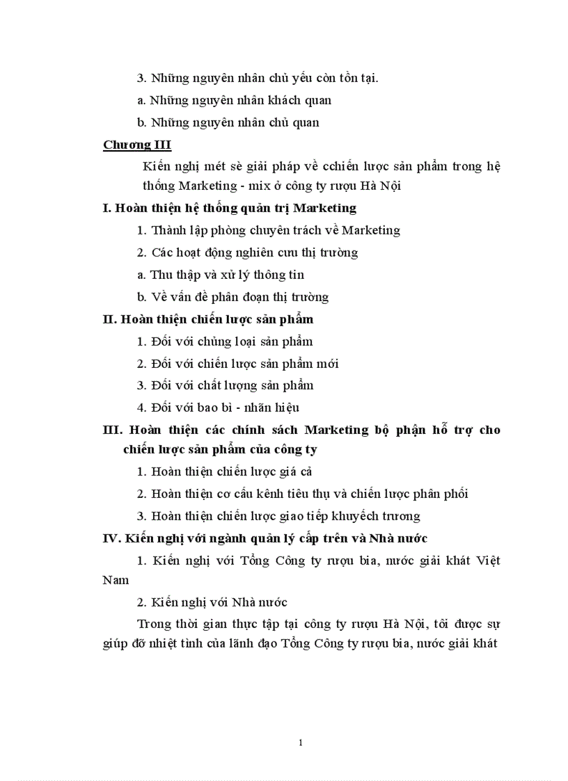 image for page Chiến lược sản phẩm trong hiện trạng hoạt động Marketing của công ty rượu Hà Nội