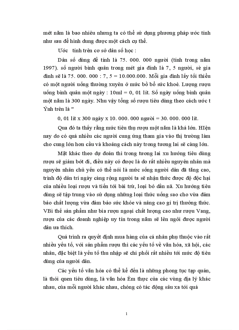 image for page Chiến lược sản phẩm trong hiện trạng hoạt động Marketing của công ty rượu Hà Nội