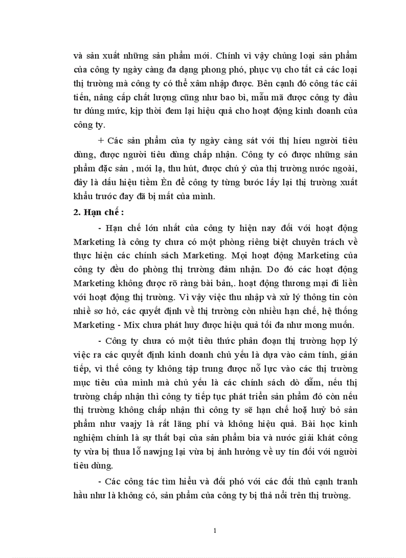 image for page Chiến lược sản phẩm trong hiện trạng hoạt động Marketing của công ty rượu Hà Nội