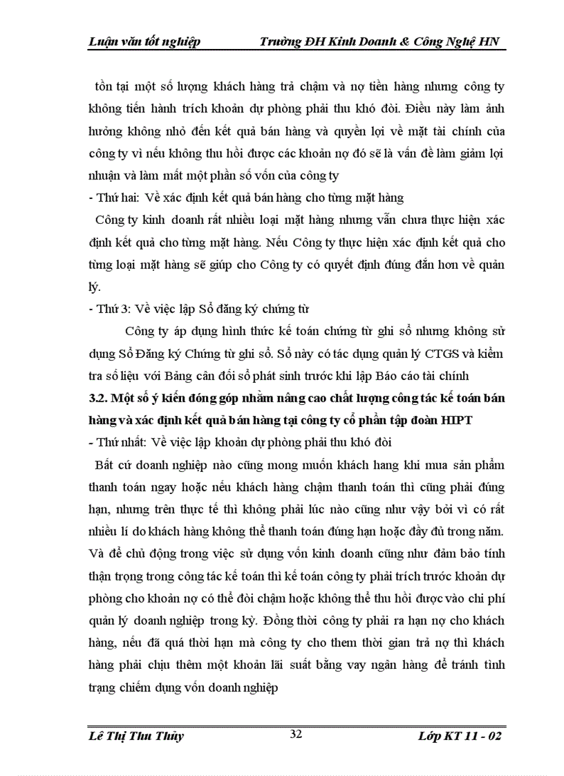 image for page Một số ý kiến đóng góp nhằm góp phần nâng cao chất lượng công tác kế toán bán hàng và xác định kết quả bán hàng tại Công ty cổ phần tập đoàn HIPT