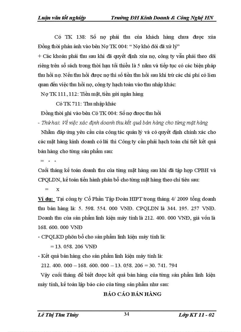 image for page Một số ý kiến đóng góp nhằm góp phần nâng cao chất lượng công tác kế toán bán hàng và xác định kết quả bán hàng tại Công ty cổ phần tập đoàn HIPT