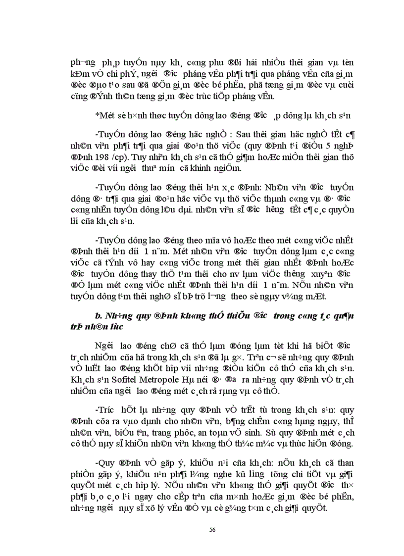 image for page Vấn đề quản trị nhân lực tại khách sạn Sofitel Metropole Hà nội kinh ngiệm và một số đề xuất 1