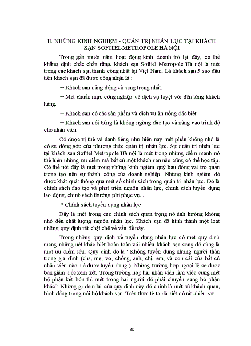 image for page Vấn đề quản trị nhân lực tại khách sạn Sofitel Metropole Hà nội kinh ngiệm và một số đề xuất 1