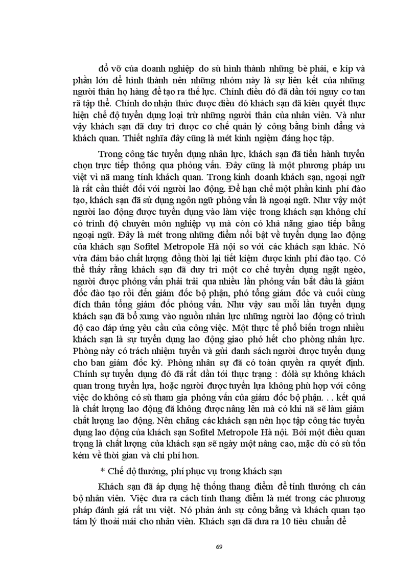 image for page Vấn đề quản trị nhân lực tại khách sạn Sofitel Metropole Hà nội kinh ngiệm và một số đề xuất 1