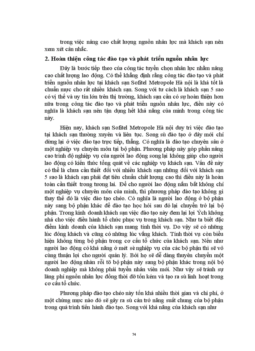 image for page Vấn đề quản trị nhân lực tại khách sạn Sofitel Metropole Hà nội kinh ngiệm và một số đề xuất 1