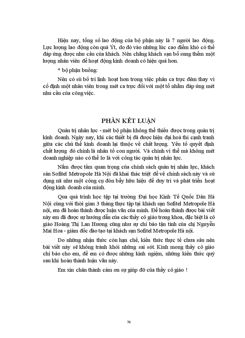 image for page Vấn đề quản trị nhân lực tại khách sạn Sofitel Metropole Hà nội kinh ngiệm và một số đề xuất 1