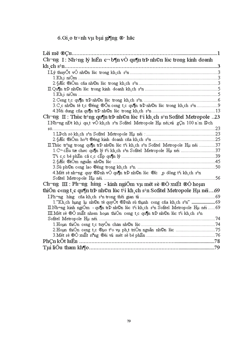 image for page Vấn đề quản trị nhân lực tại khách sạn Sofitel Metropole Hà nội kinh ngiệm và một số đề xuất 1