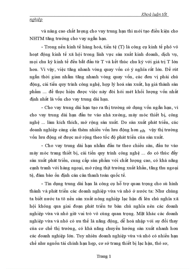 image for page Một số giải pháp nhằm mở rộng cho vay và nâng cao chất lượng tín dụng trung dài hạn của Ngân hàng Công thương Thanh hoá 1
