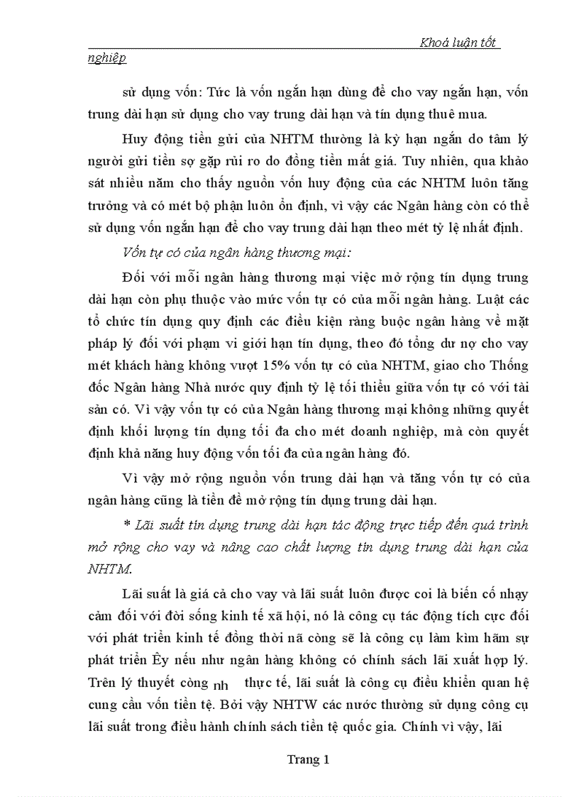 image for page Một số giải pháp nhằm mở rộng cho vay và nâng cao chất lượng tín dụng trung dài hạn của Ngân hàng Công thương Thanh hoá 1