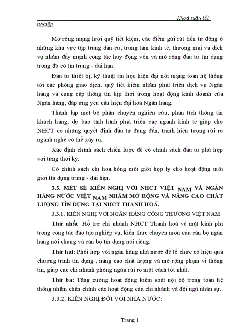 image for page Một số giải pháp nhằm mở rộng cho vay và nâng cao chất lượng tín dụng trung dài hạn của Ngân hàng Công thương Thanh hoá 1