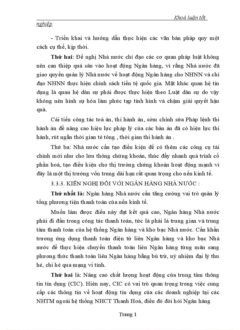 image for page Một số giải pháp nhằm mở rộng cho vay và nâng cao chất lượng tín dụng trung dài hạn của Ngân hàng Công thương Thanh hoá 1