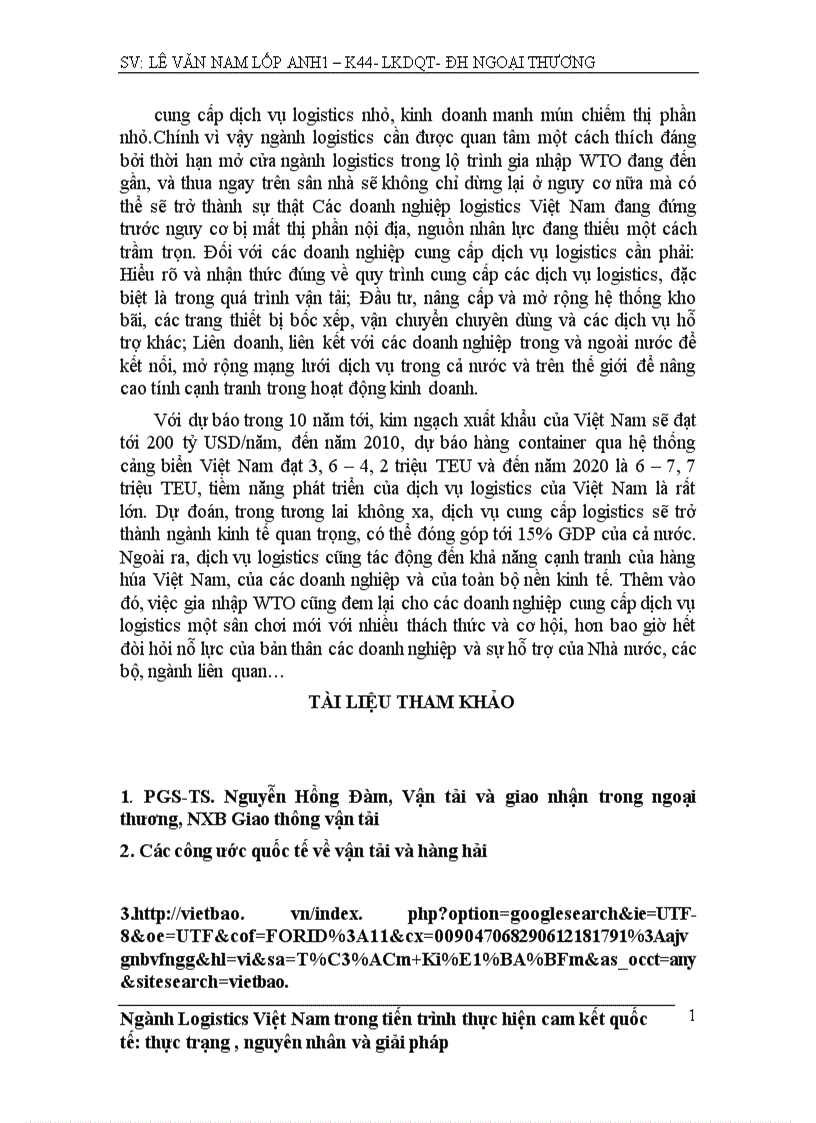 image for page Ngành Logistics Việt Nam trong tiến trình thực hiện cam kết quốc tế thực trạng nguyên nhân và giải pháp