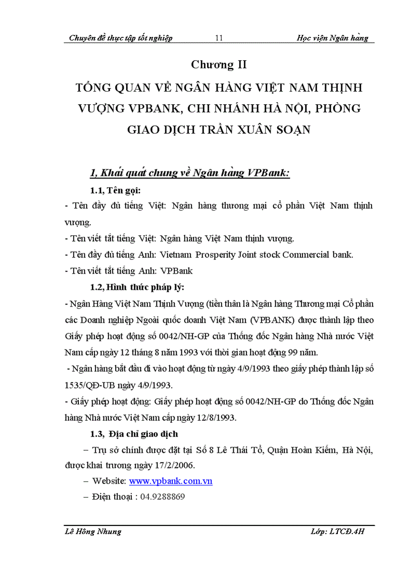 image for page Quản trị rủi ro tín dụng tại Ngân hàng Việt Nam thịnh vượng VPBank chi nhánh Hà Nội