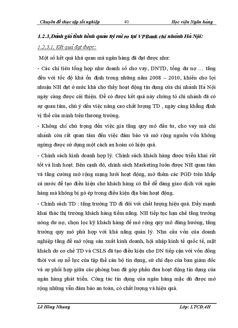 image for page Quản trị rủi ro tín dụng tại Ngân hàng Việt Nam thịnh vượng VPBank chi nhánh Hà Nội