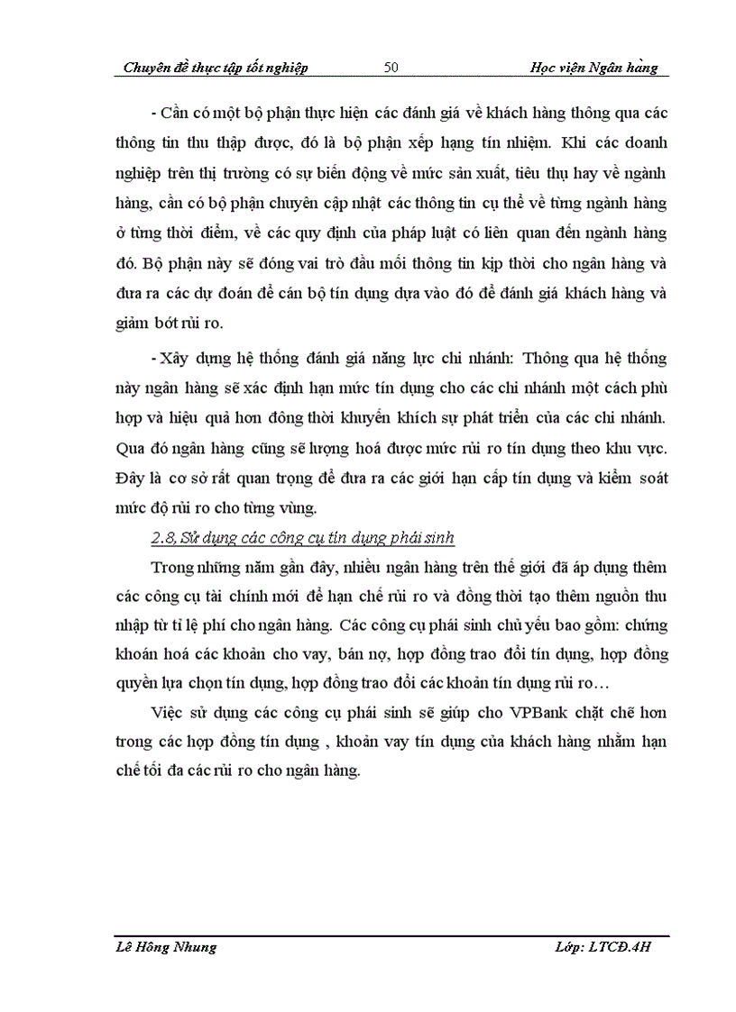 image for page Quản trị rủi ro tín dụng tại Ngân hàng Việt Nam thịnh vượng VPBank chi nhánh Hà Nội