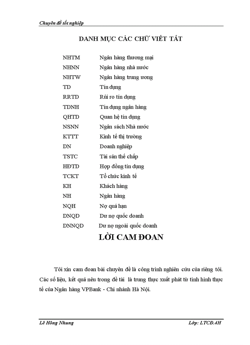 image for page Quản trị rủi ro tín dụng tại Ngân hàng Việt Nam thịnh vượng VPBank chi nhánh Hà Nội