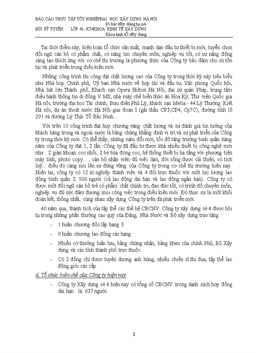 image for page Báo cáo tổng hợp tại Công ty Xây Dựng số 4