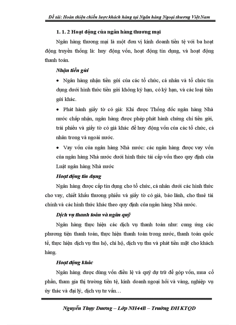 image for page Hoàn thiện chiến lược khách hàng tại ngân hàng Ngoại Thương Việt Nam 1