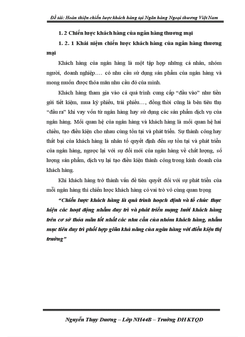 image for page Hoàn thiện chiến lược khách hàng tại ngân hàng Ngoại Thương Việt Nam 1