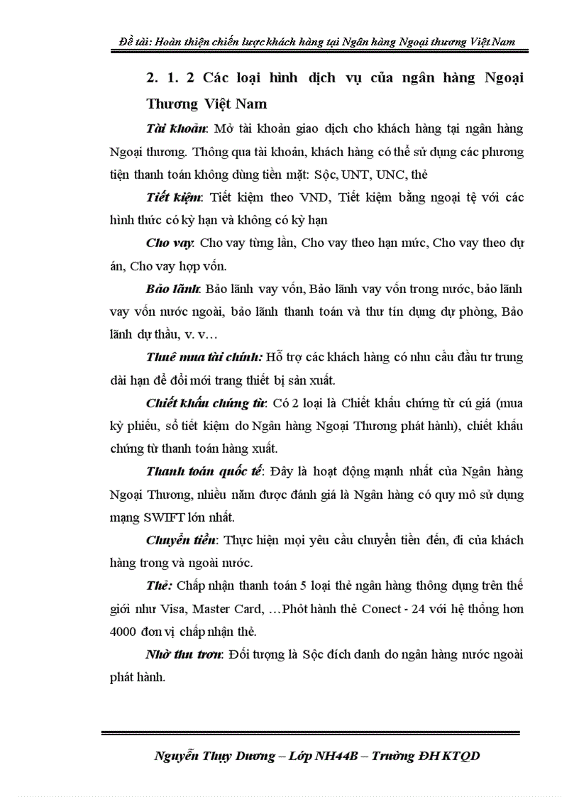 image for page Hoàn thiện chiến lược khách hàng tại ngân hàng Ngoại Thương Việt Nam 1