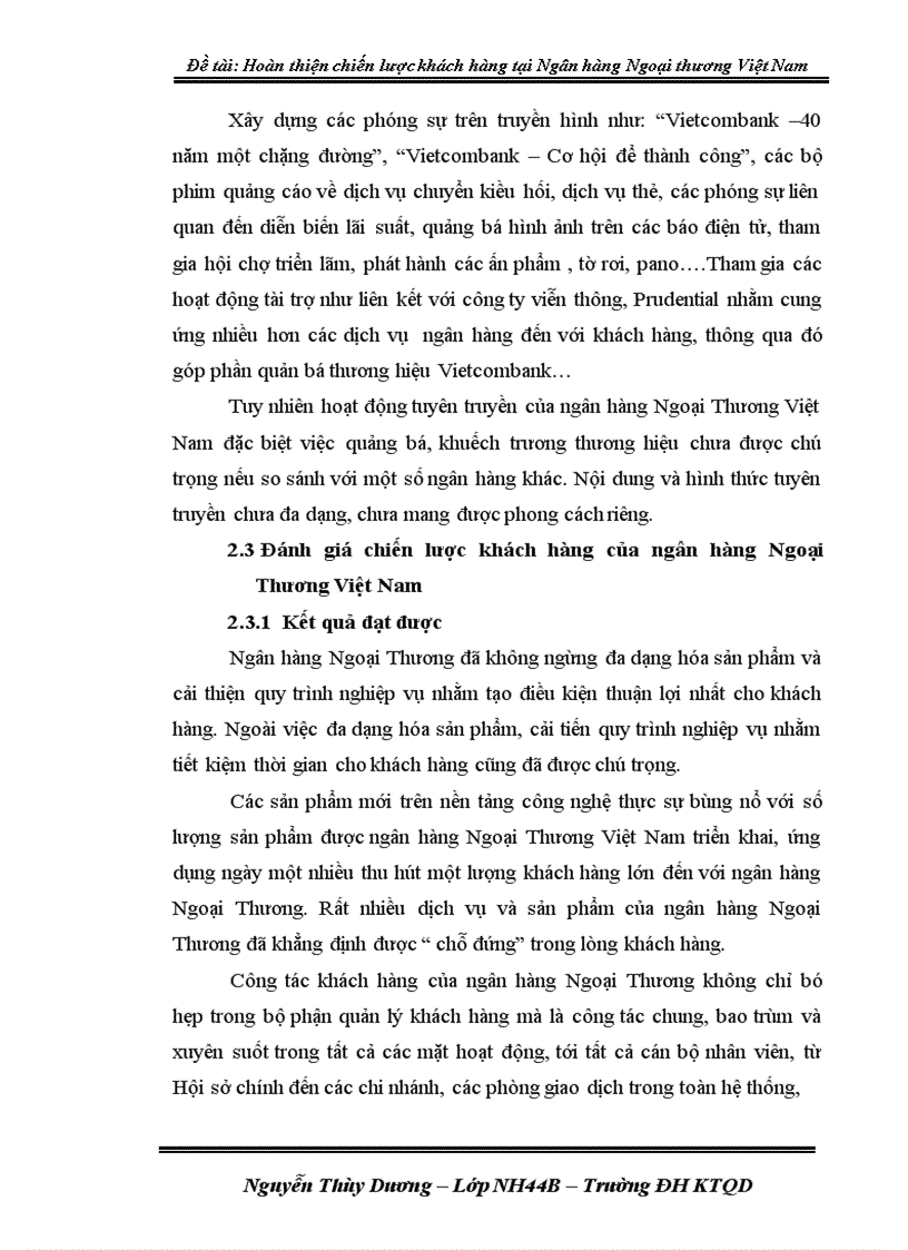 image for page Hoàn thiện chiến lược khách hàng tại ngân hàng Ngoại Thương Việt Nam 1