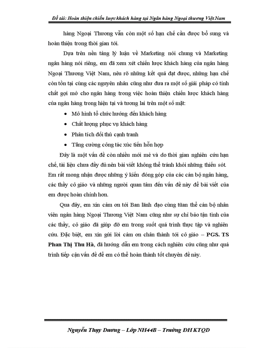 image for page Hoàn thiện chiến lược khách hàng tại ngân hàng Ngoại Thương Việt Nam 1