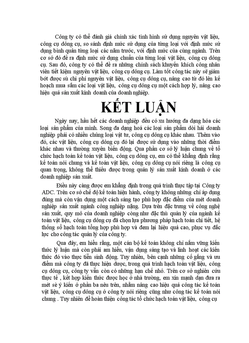 image for page Hạch toán nguyên vật liệu công cụ dụng cụ ở Công ty Phát Triển Công Nghệ Máy ADC 1