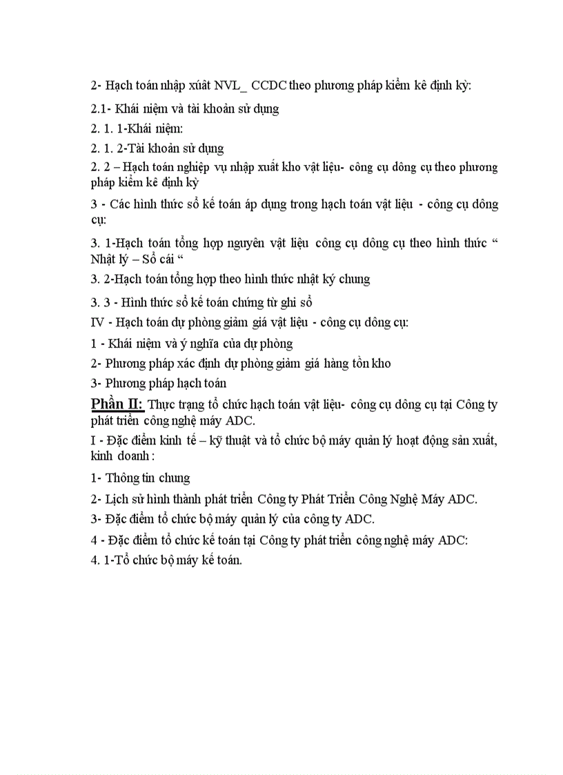 image for page Hạch toán nguyên vật liệu công cụ dụng cụ ở Công ty Phát Triển Công Nghệ Máy ADC 1