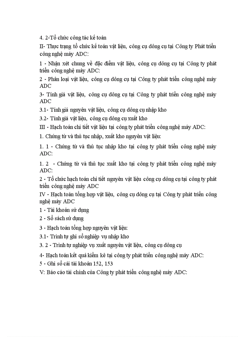 image for page Hạch toán nguyên vật liệu công cụ dụng cụ ở Công ty Phát Triển Công Nghệ Máy ADC 1