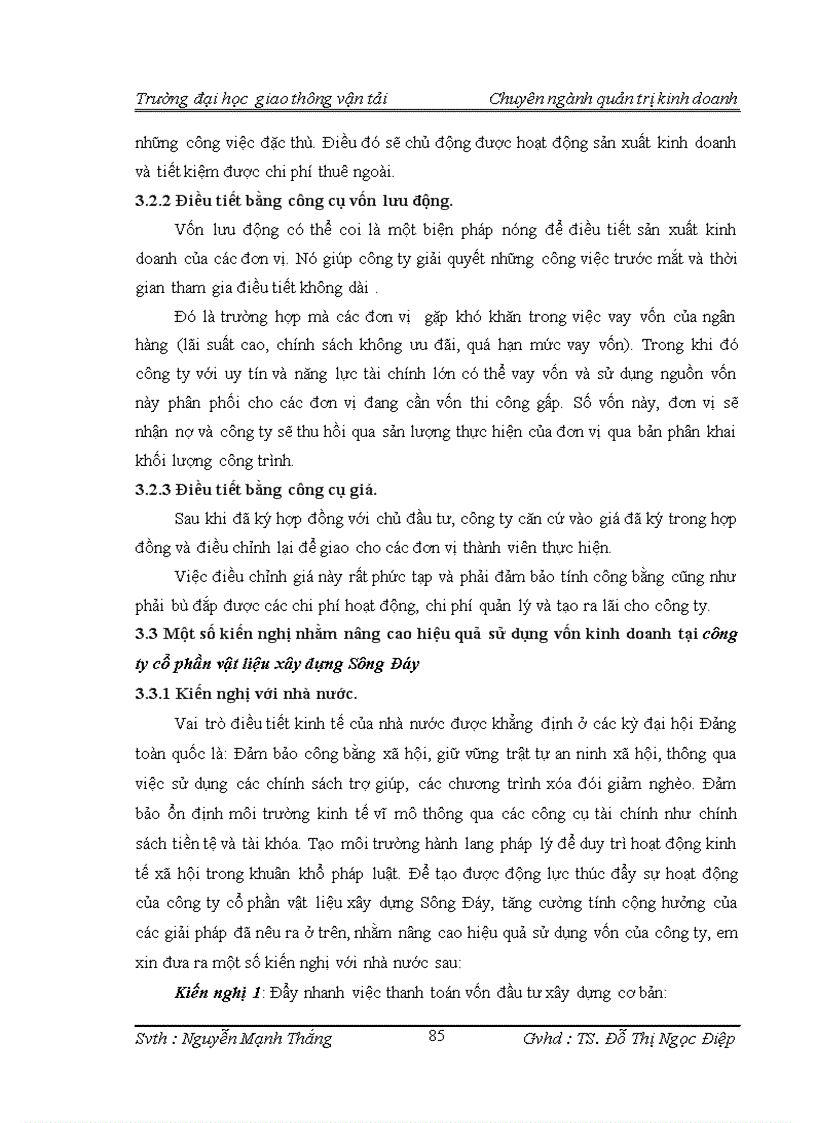 image for page Một số biện pháp nâng cao hiệu quả sử dụng vốn trong công ty cổ phần vật liệu xây dựng Sông Đáy